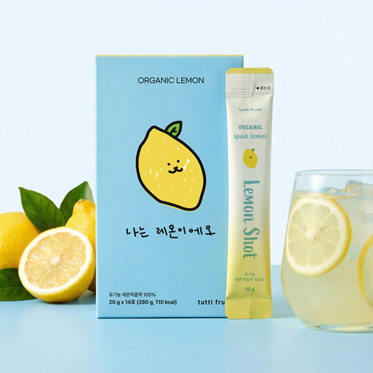 tutti frutti 100% Organic Spain Lemon Juice Sticks 1 Box (20g x 14 Sticks)