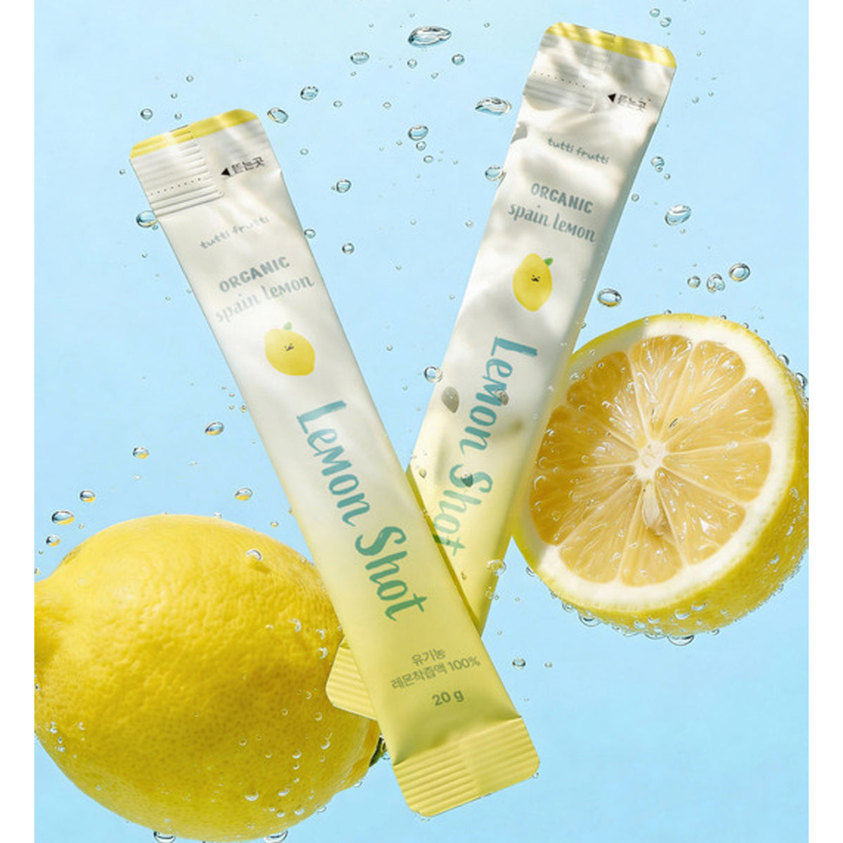 tutti frutti 100% Organic Spain Lemon Juice Sticks 1 Box (20g x 14 Sticks)