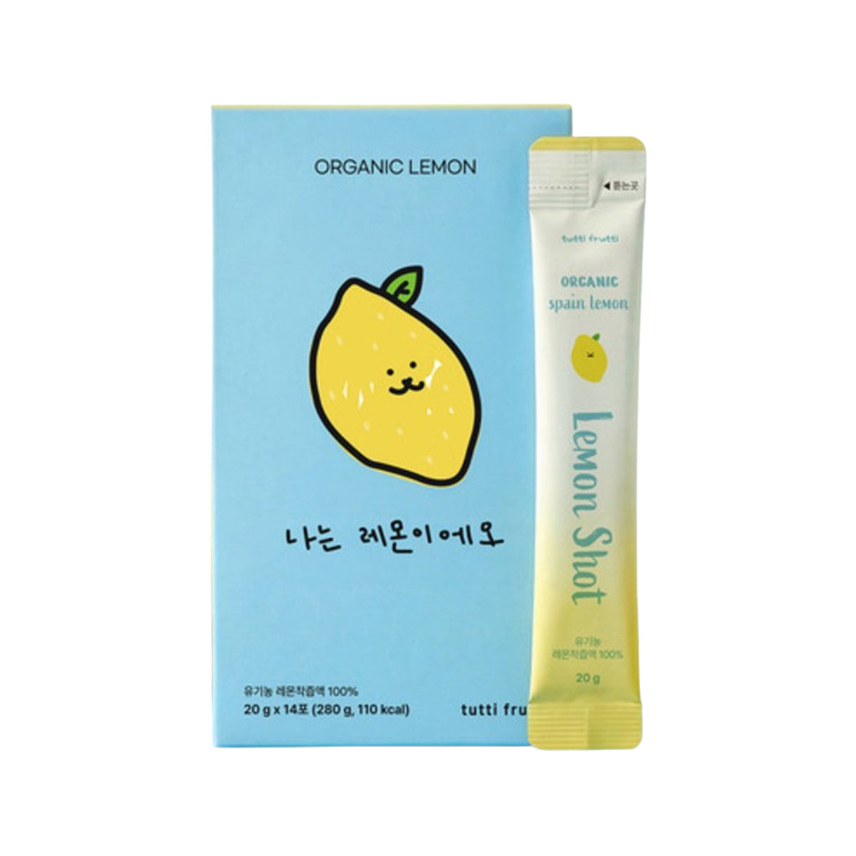 tutti frutti 100% Organic Spain Lemon Juice Sticks 1 Box (20g x 14 Sticks)