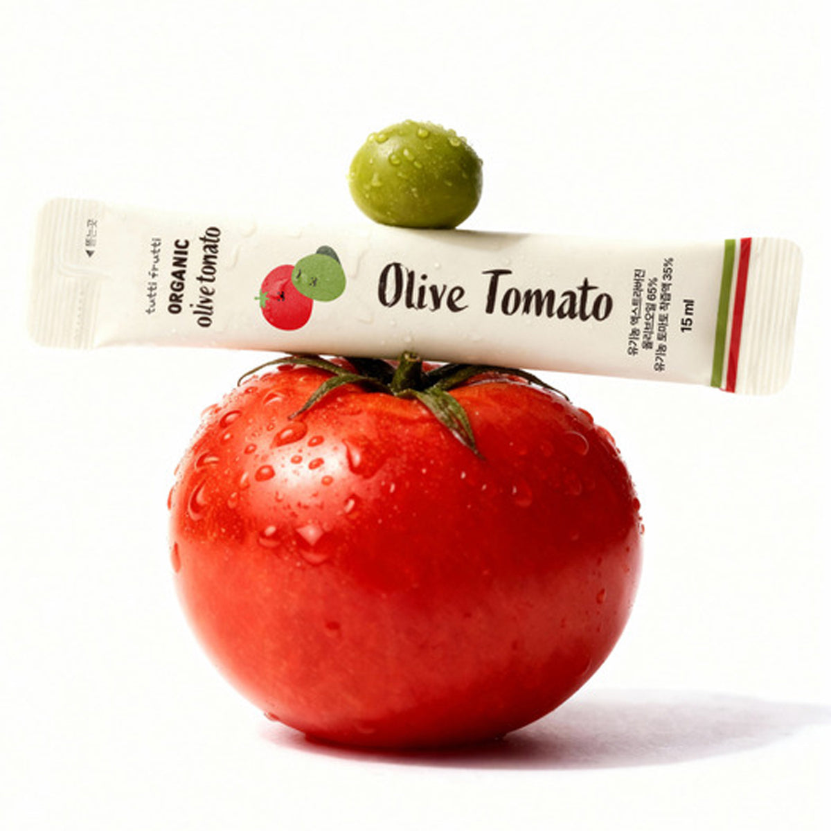 tutti frutti Organic Extra Virgin Olive & Tomato Shot 1 Box (15ml x 14 Sticks)