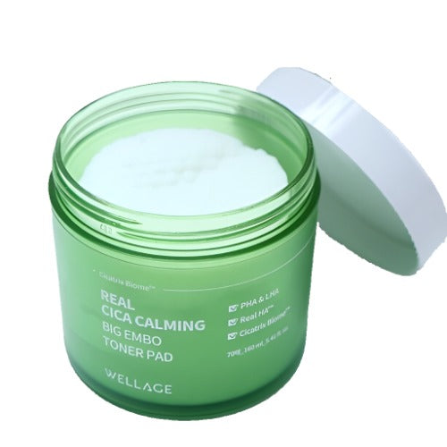 Wellage Real Cica Calming Big Embo Toner Pad 160ml - DODOSKIN