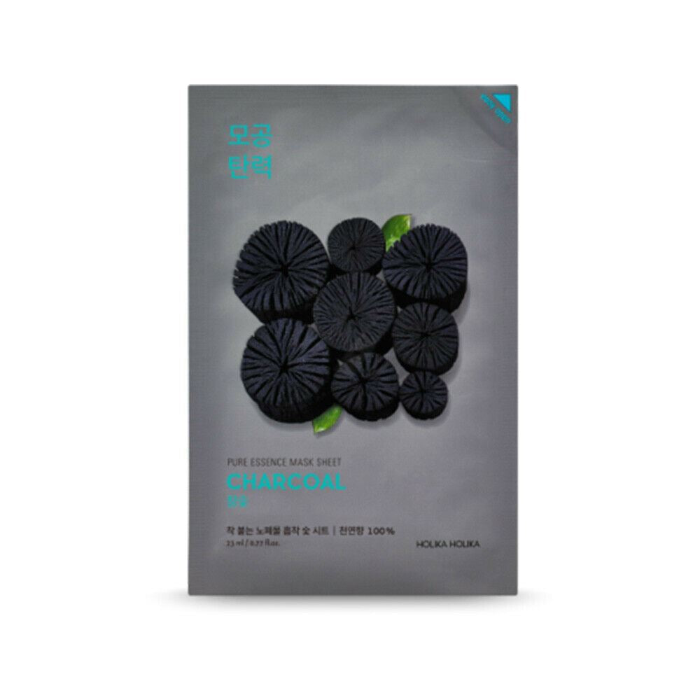 Holika Holika Pure Essence Mask #Charcoal 5ea Best Selling mask sheet - Dodoskin