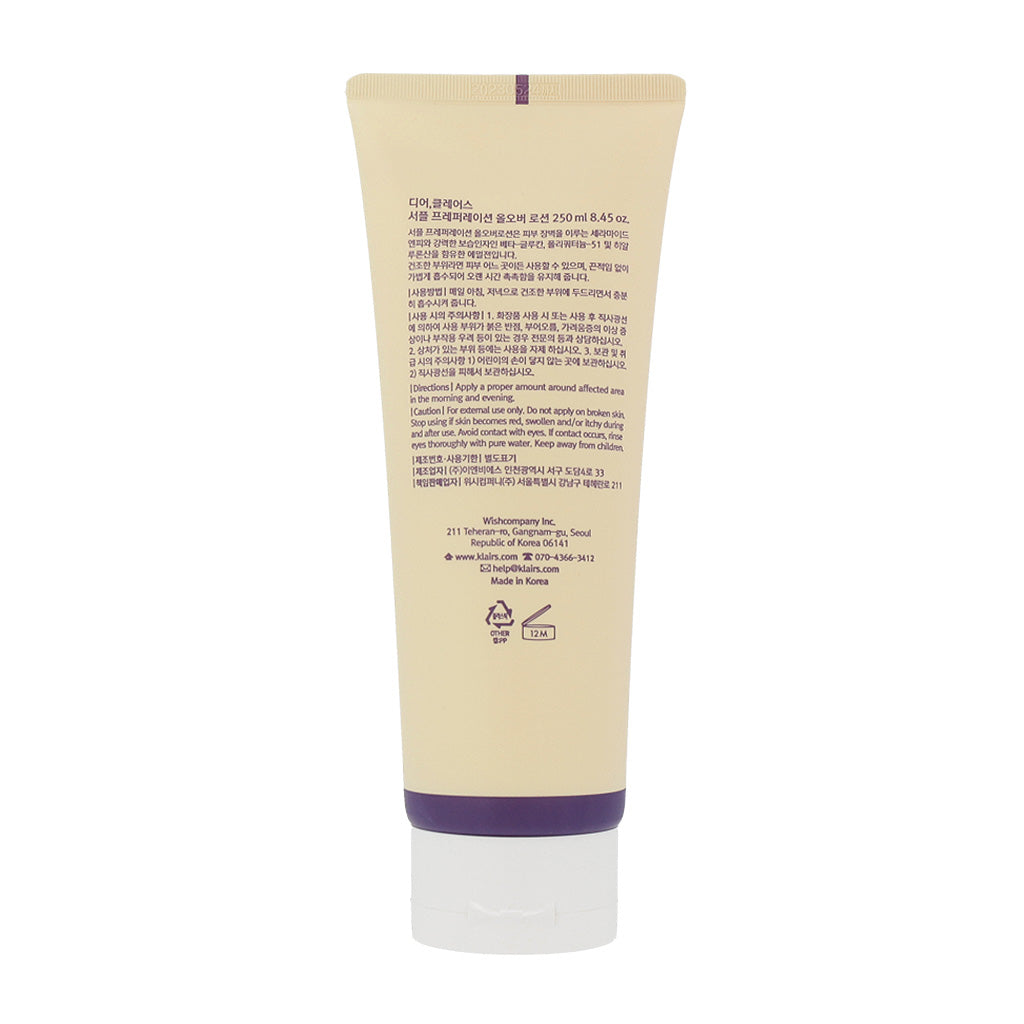 Klairs Supple Preparation All-Over Lotion 250ml - Dodoskin