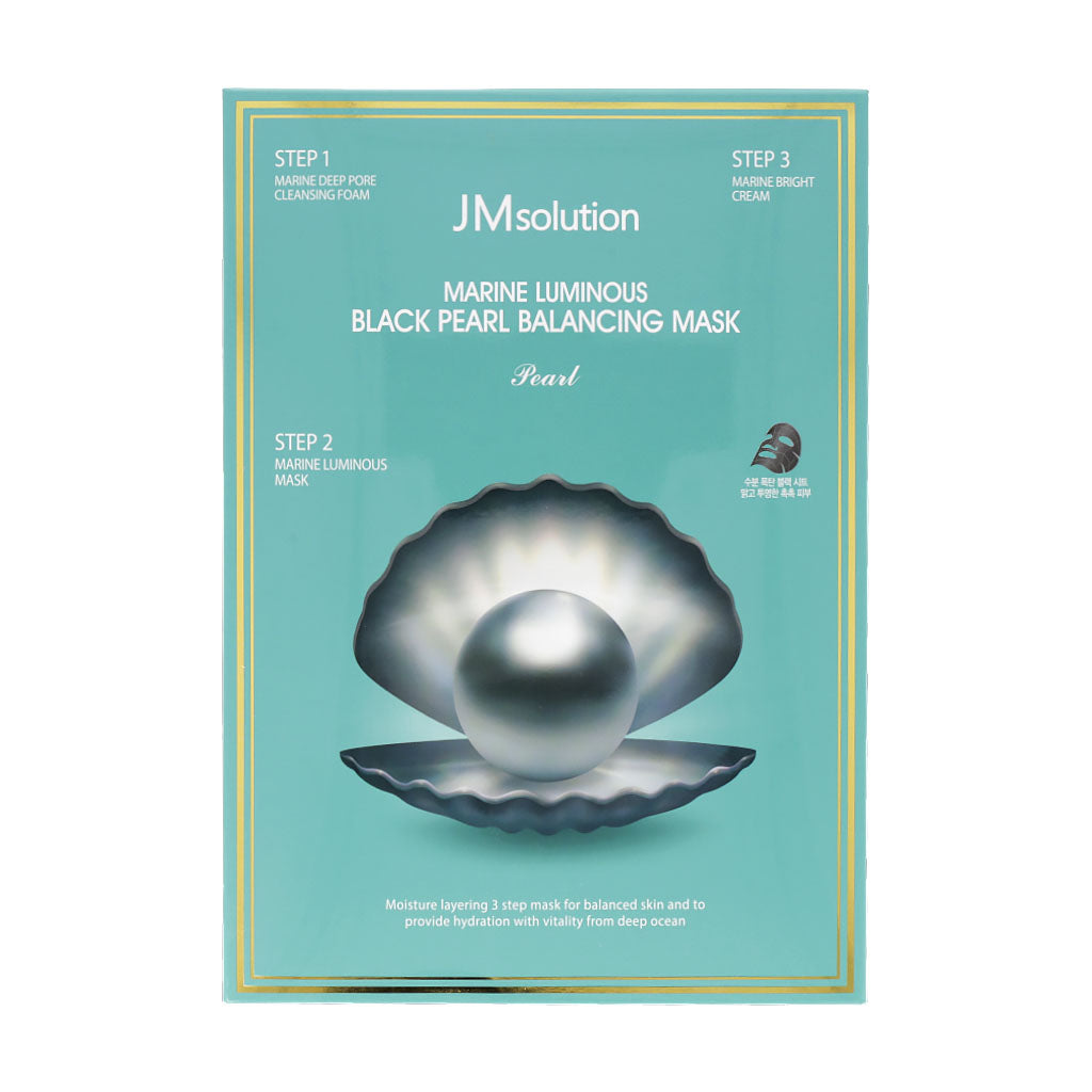 JM Solution Marine Luminous Black Pearl Balancing Mask 10ea - Dodoskin
