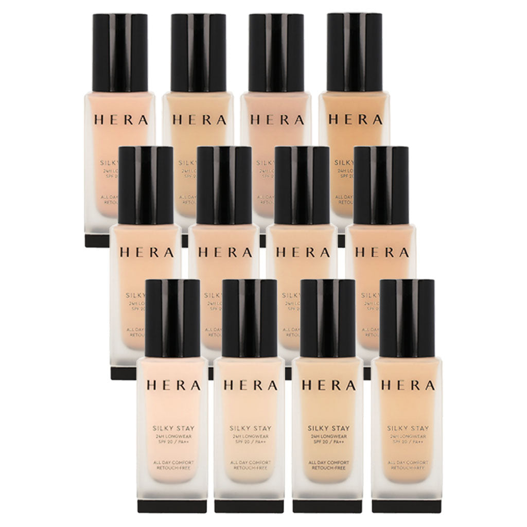 HERA Silky Stay 24H Longwear SPF20 PA++ 30g: A 24-hour longwear foundation with SPF20 PA++ in a 30g package.