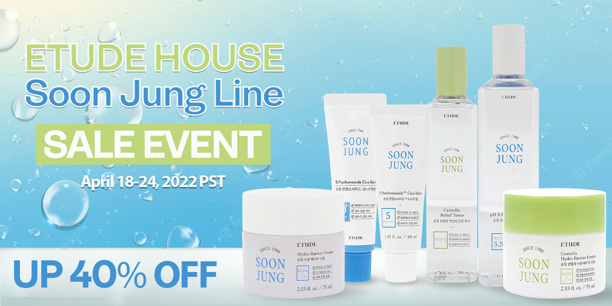ETUDE HOUSE Soon Jung Line SALE EVENT UP TO 40% OFF **END