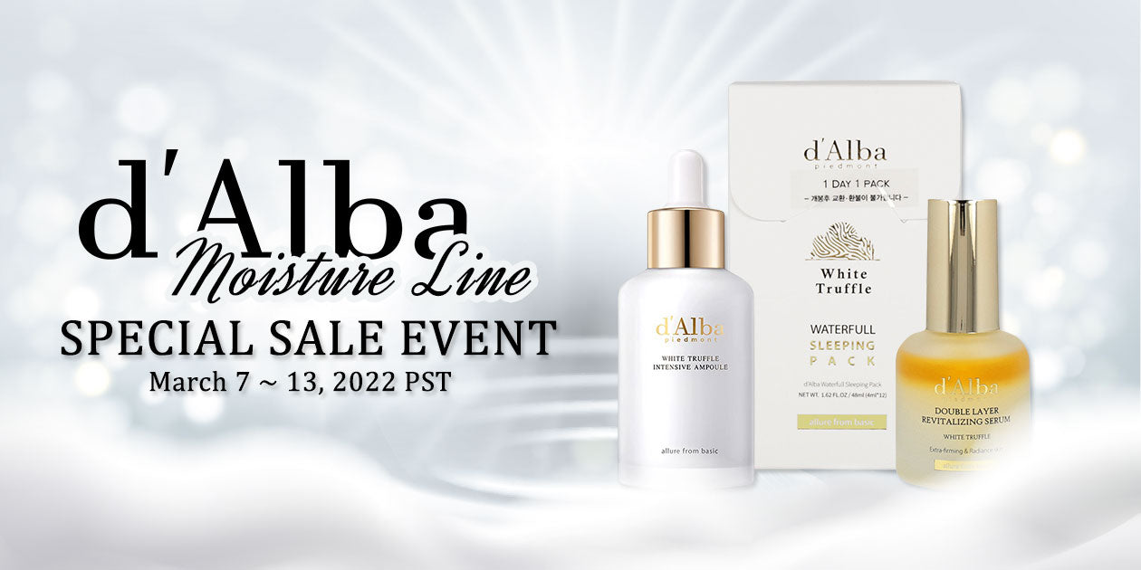 d'Alba Moisture Line Special Sale Event **END