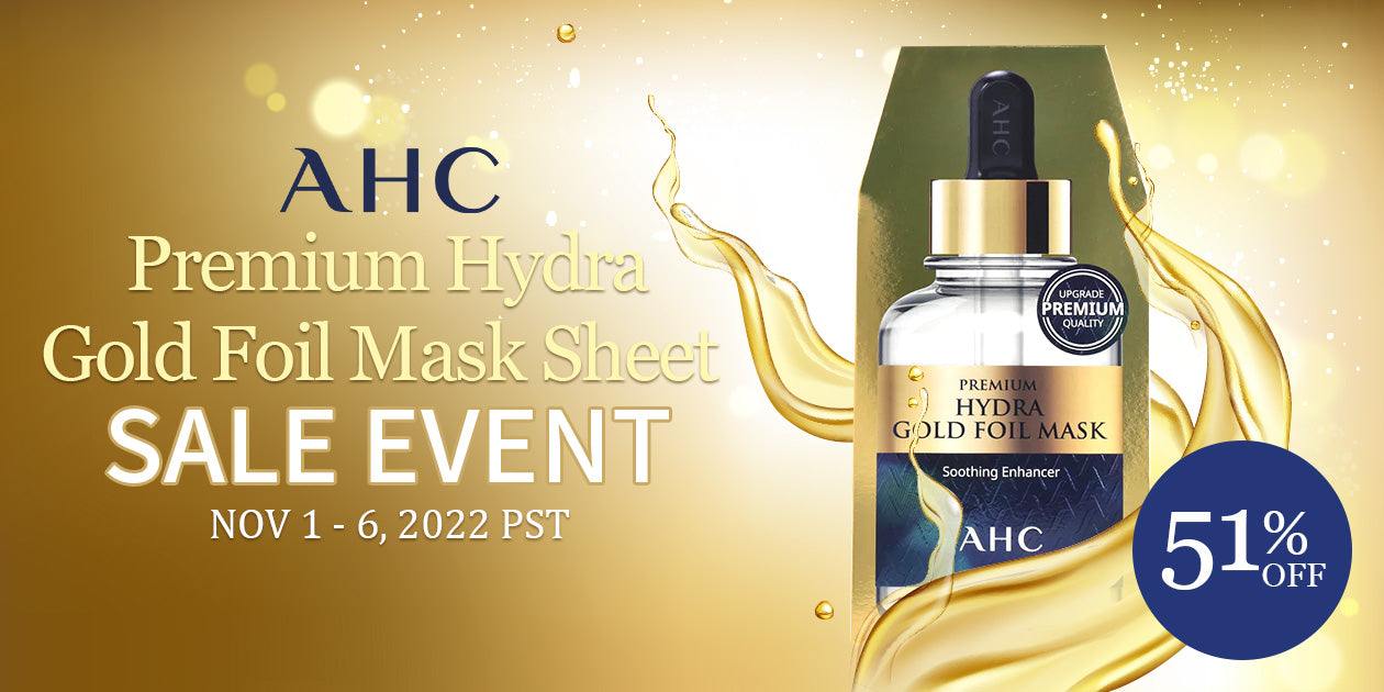AHC PREMIUM HYDRA GOLD FOIL MASK SHEET SALE EVENT UP TO 51% OFF **END