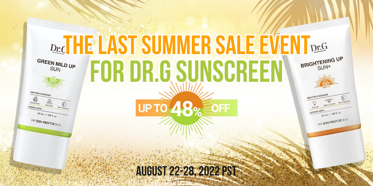 THE LAST SUMMER SALE EVENT FOR DR.G SUNSCREEN UP TO 48% OFF **END