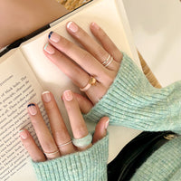 MUZMAK Nail Tips 36pcs #Neutral French(Short Square)