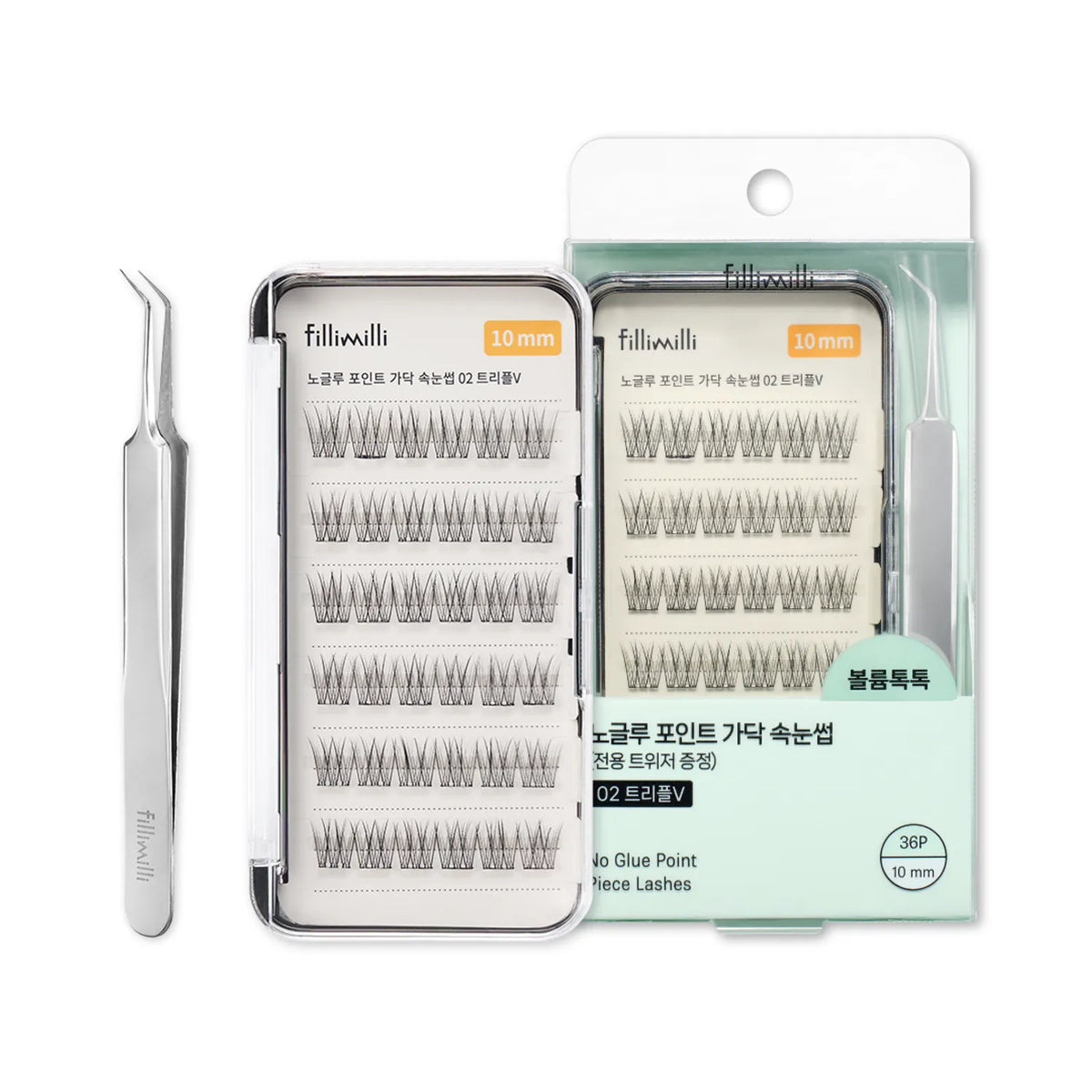 fillimilli No Glue Point Piece Eyelash (+Tweezers) (4 Types)