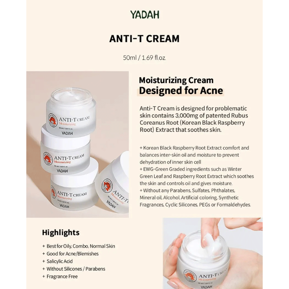 (NEWA) YADAH Anti-T Moisturizing Cream 50ml - DODOSKIN