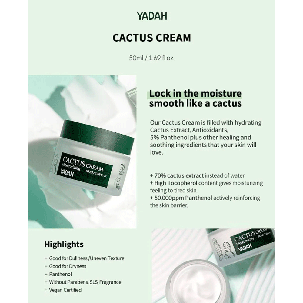 (NEWA) YADAH Cactus Cream 50ml - DODOSKIN