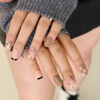 MUZMAK Nail Tips 36pcs #Egg Milktea(Regular Square)