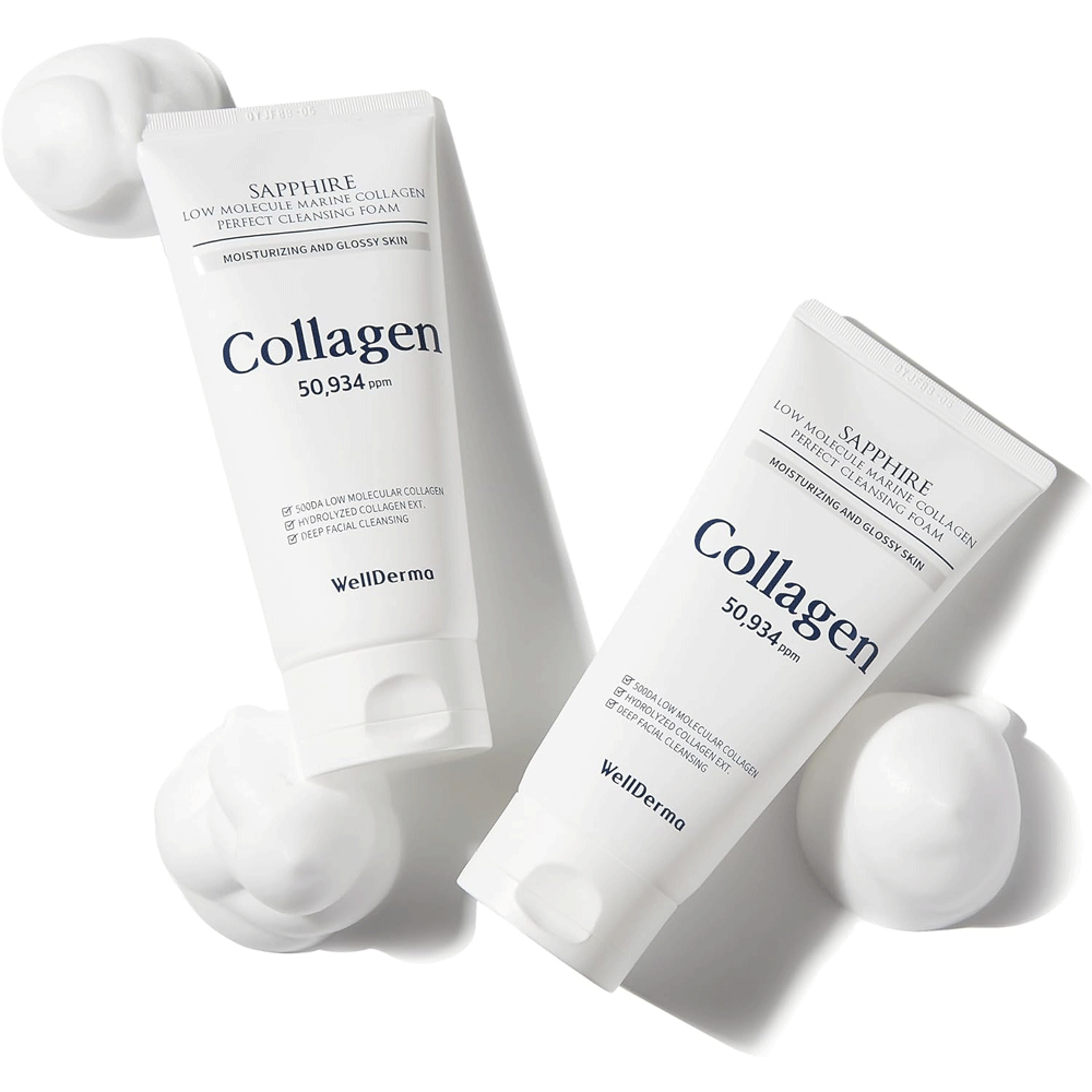 Wellderma Sapphire Low Molecule Marine Collagen Perfect Cleansing Foam 150ml - DODOSKIN
