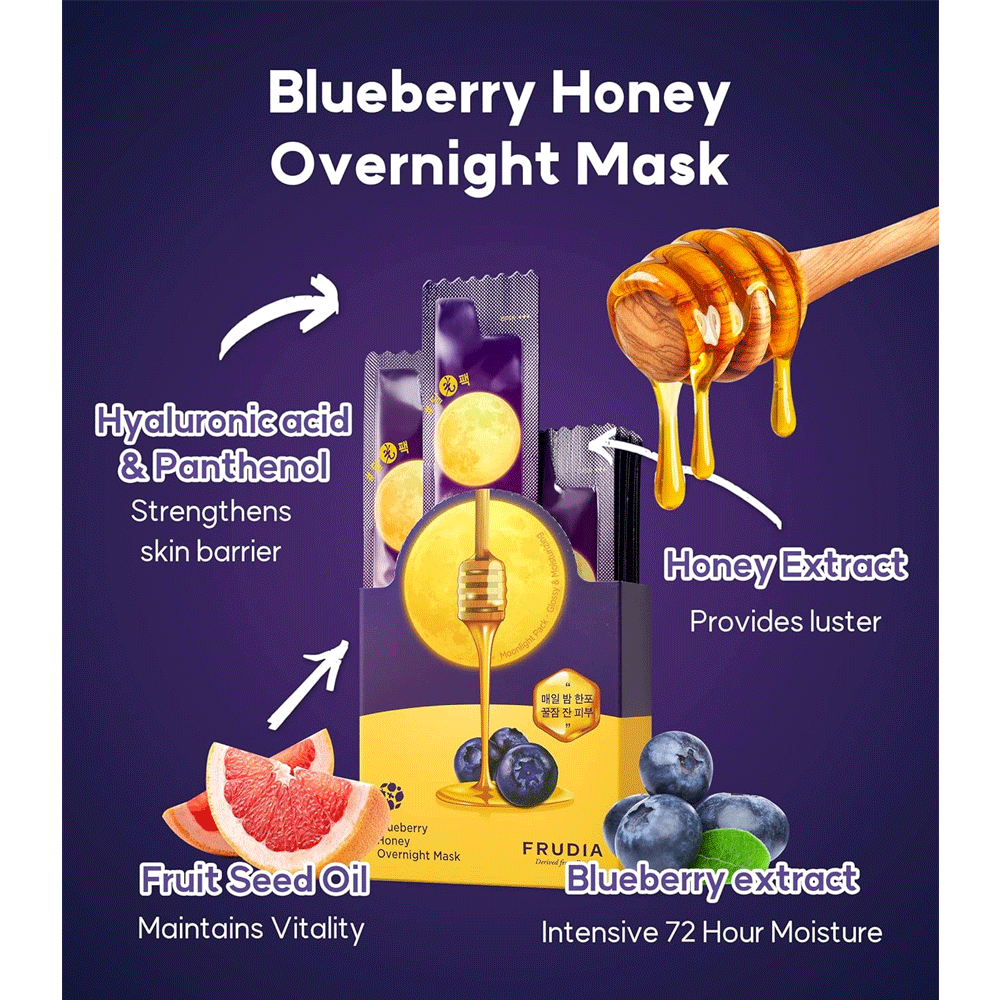 FRUDIA Bluberry Honey Overnight Mask 5ml * 20ea - DODOSKIN