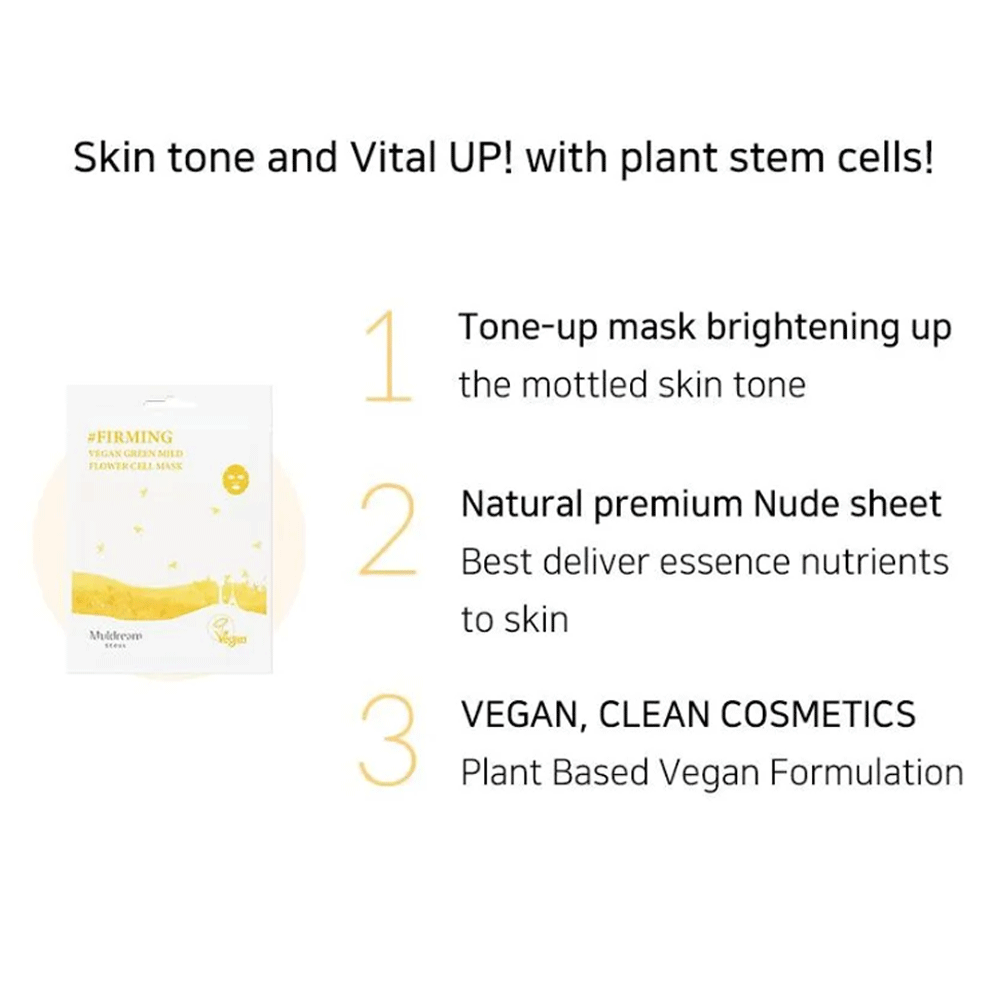 Muldream Vegan Green Mild Flower Cell Mask 25ml *10ea - DODOSKIN