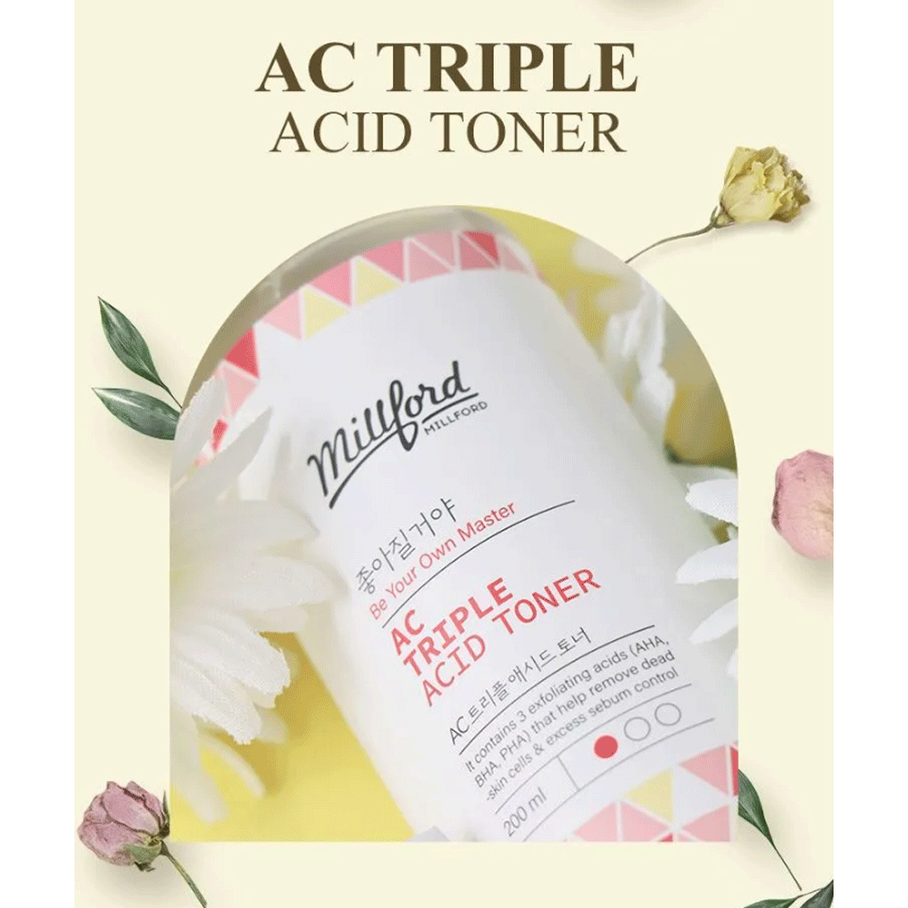 Millford AC Triple Acid Toner 200ml - DODOSKIN