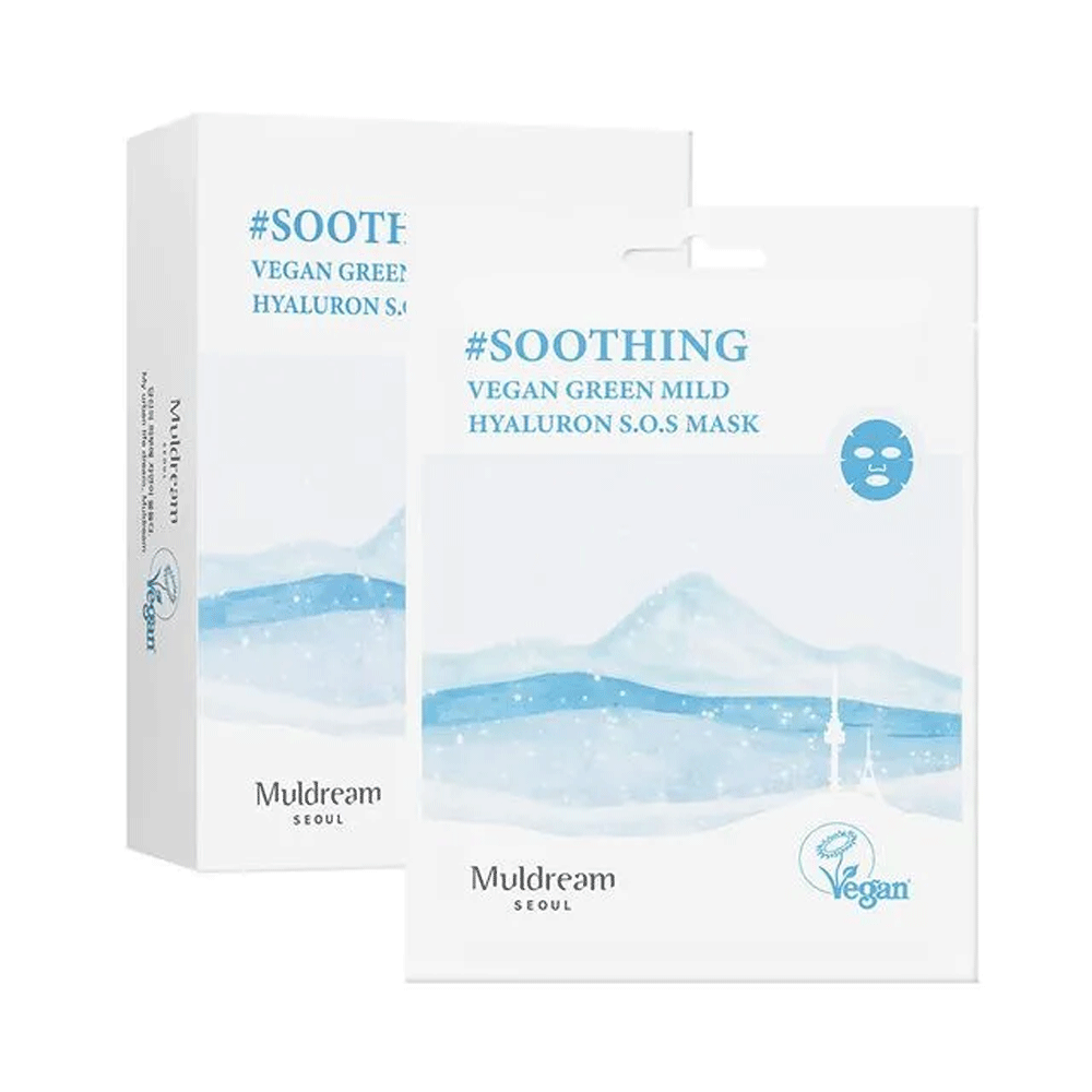 Máscara de Hyaluron S.O.S de Muldream Vegan Green S.O.S 25 ml *10 PCS