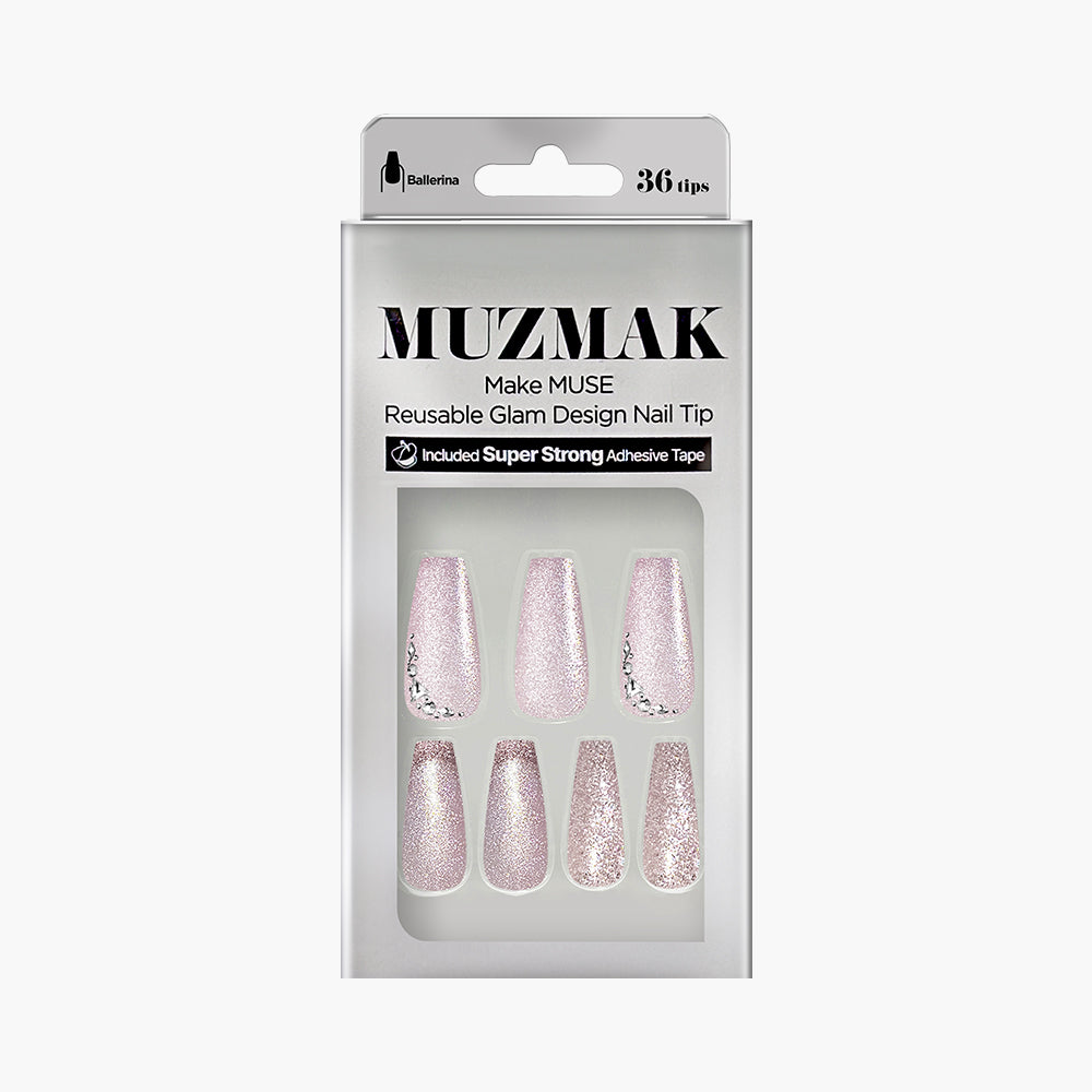 MUZMAK Nail Tips 36pcs #Orbit(Ballerina)