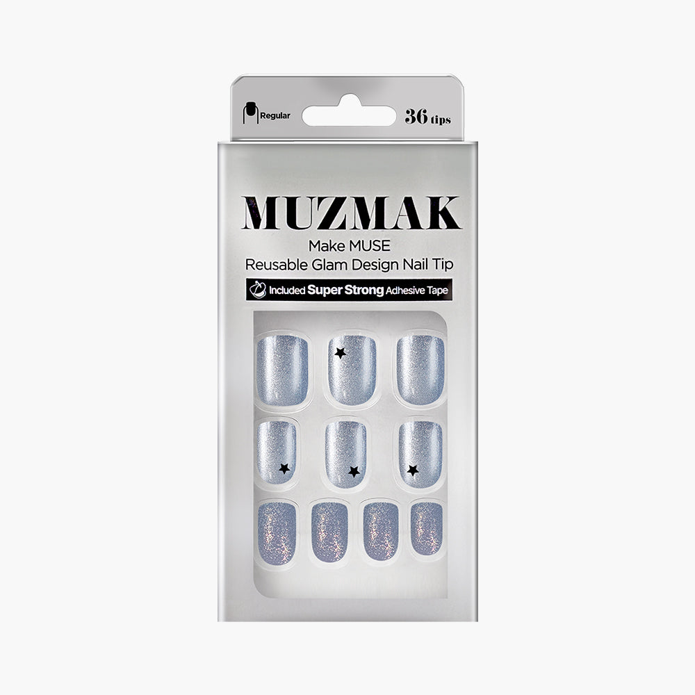 MUZMAK Nail Tips 36pcs #Meteor(Regular)