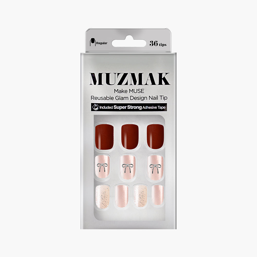 MUZMAK Nail Tips 36pcs #Cherry on top(Regular)