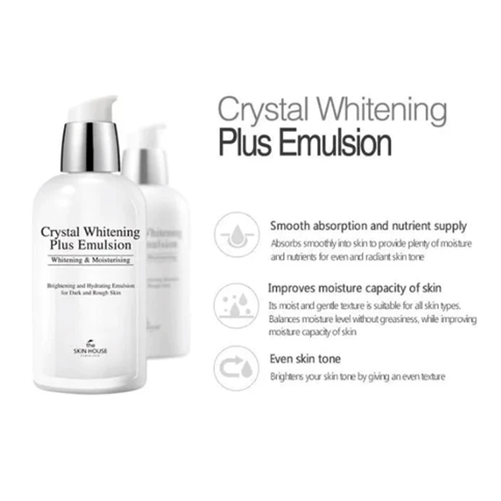 the SKIN HOUSE Crystal Whitening Plus Emulsion 130ml - DODOSKIN