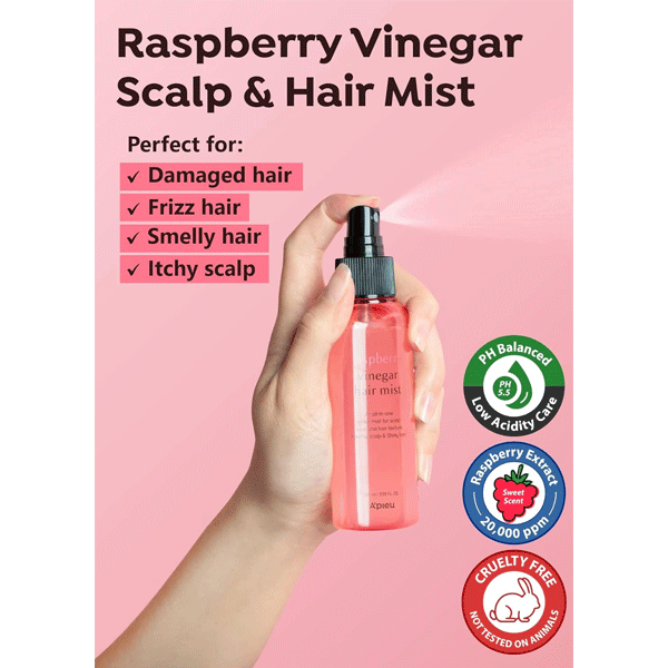 A'PIEU Raspberry Vinegar Hair Mist 105ml - DODOSKIN