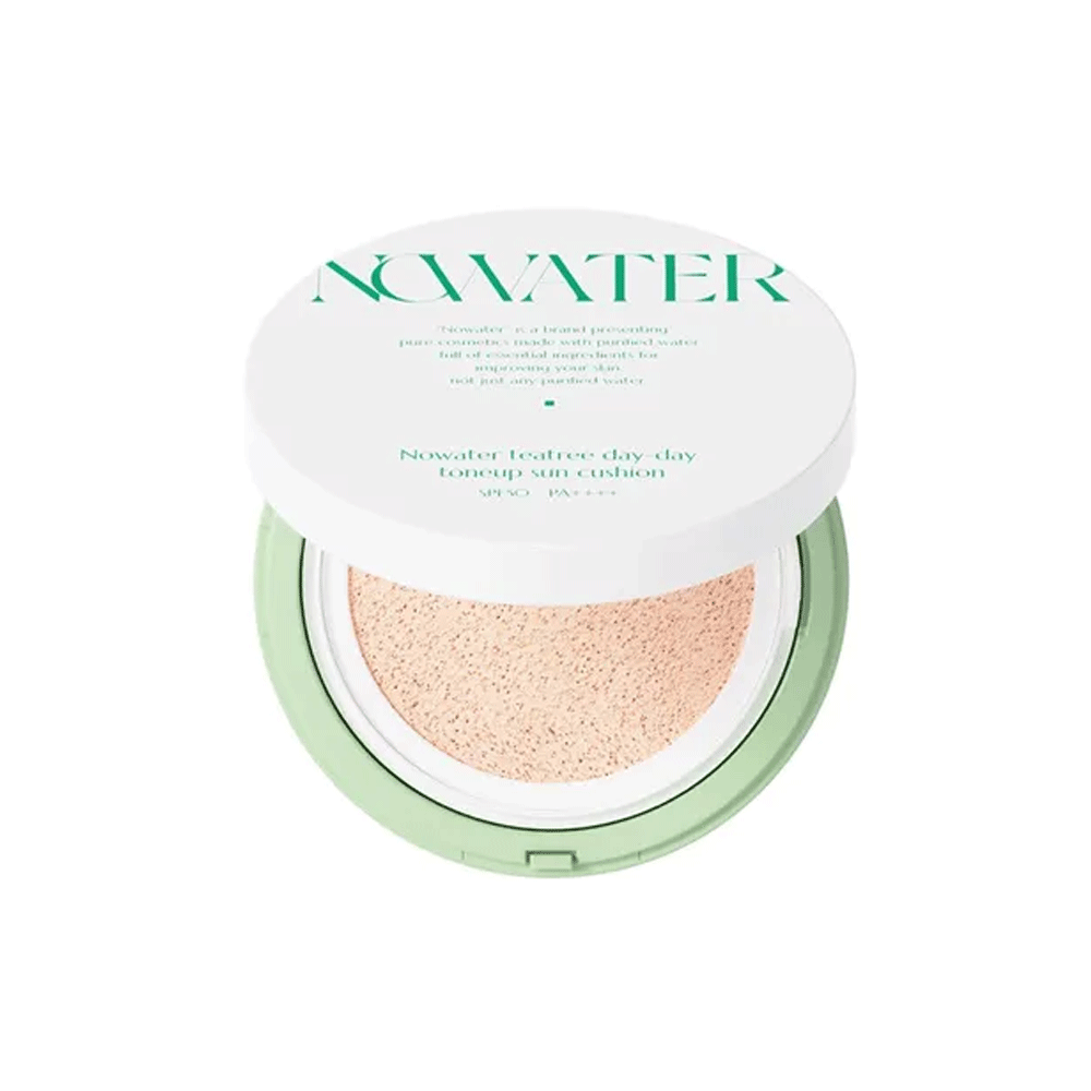 NOWATER Teatree Day-Day Toneup Sun Cushion  SPF50+ PA++++ 25g - 2 Colors - DODOSKIN