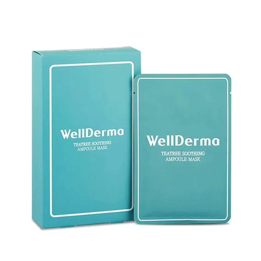(NEWA) WellDerma TeaTree Soothing Ampoule Mask Paper Box 25ml *10 pcs - DODOSKIN