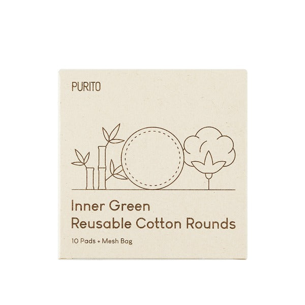 [PURITO] Inner Green Reusable Cotton Rounds 10ea - Dodoskin