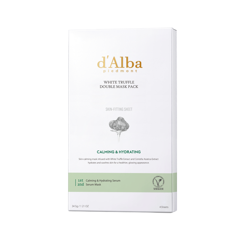 D'ALBA  White Truffle Double Mask Pack (Calming) 32.5g x 4ea - DODOSKIN