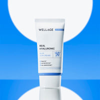 Wellage Real Hyaluronic Blue Sun Cream 50ml (SPF50+/PA++++) / Rapid Cooling Moisture Soothing (+2 Blue Ampoule Masks)