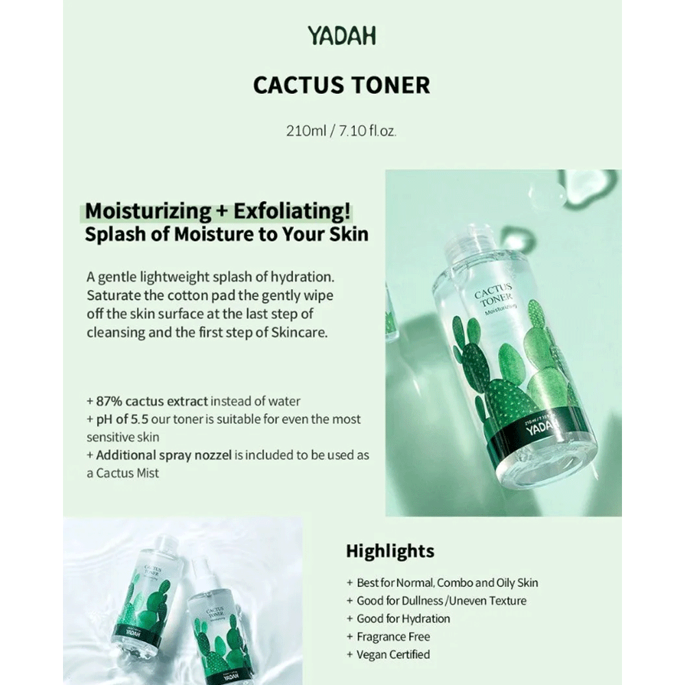 (NEWA) YADAH Cactus Toner 210ml - DODOSKIN