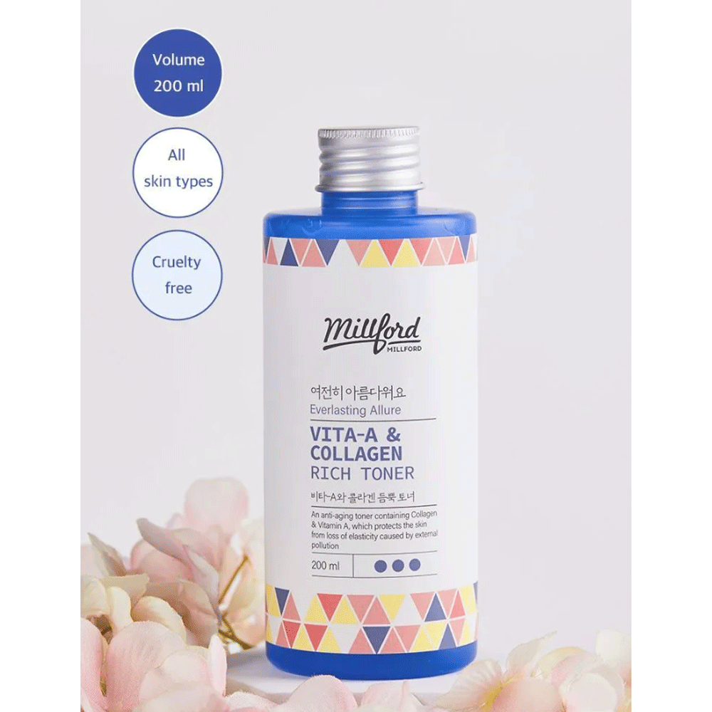 Millford Vita A & Collagen Rich Toner 200ml - DODOSKIN