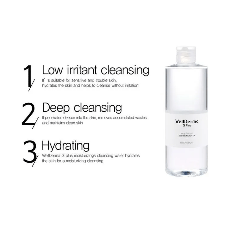 (NEWA) WellDerma G Plus Moisturizing Cleansing Water 500ml - DODOSKIN