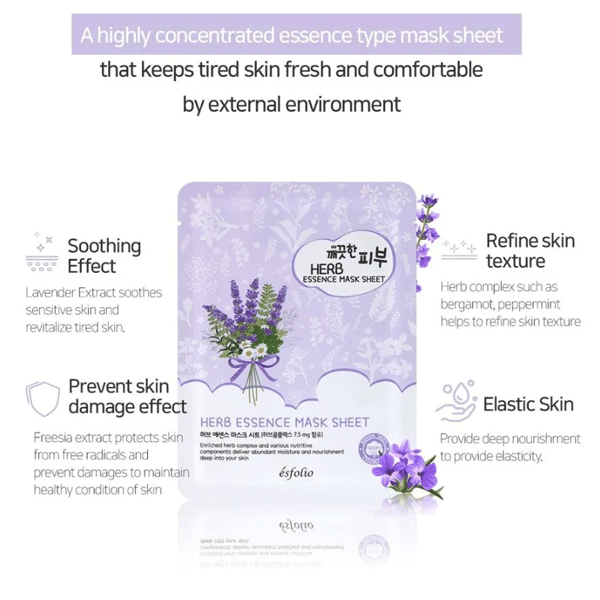 esfolio Herb Essence Mask Sheet 25ml * 10pcs | DODO SKIN – DODOSKIN