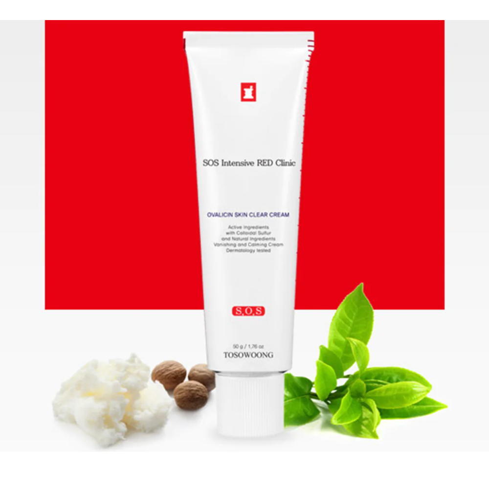 TOSOWOONG SOS Intensive Red Clinic Ovalicin Skin Clear Cream 50g - DODOSKIN