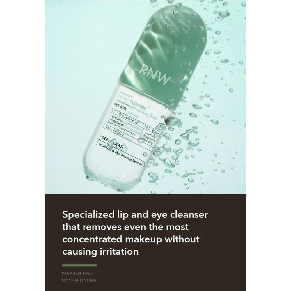 Buy Korean RNW DER. CLEAR Gentle Lip & Eye Makeup Remover 120ml Online