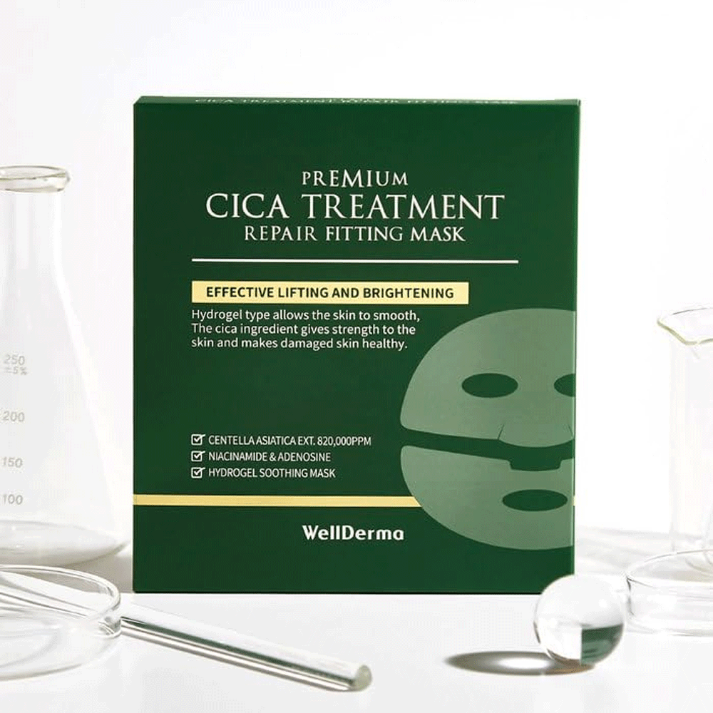 WellDerma Premium Cica Treatment Repair Fitting Mask 25g *4ea (3BOX) - DODOSKIN