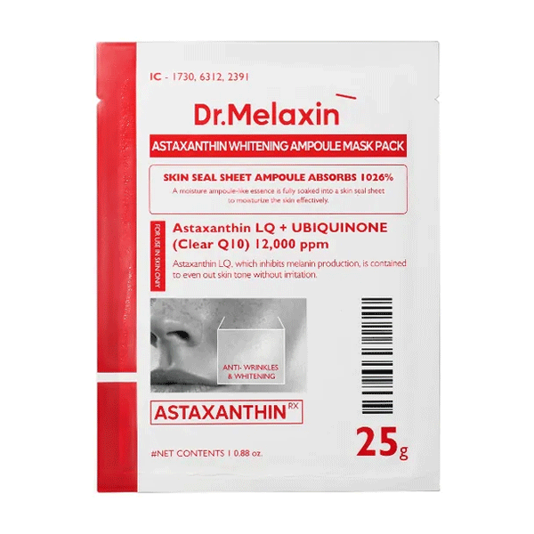 Dr.Melaxin Astaxanthin Whitening Ampoule Mask Pack 25g *5 sheets - DODOSKIN