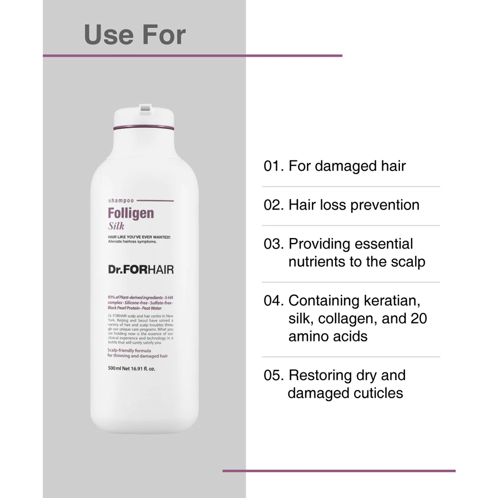 DR.FORHAIR Folligen Silk Shampoo 300ml - DODOSKIN