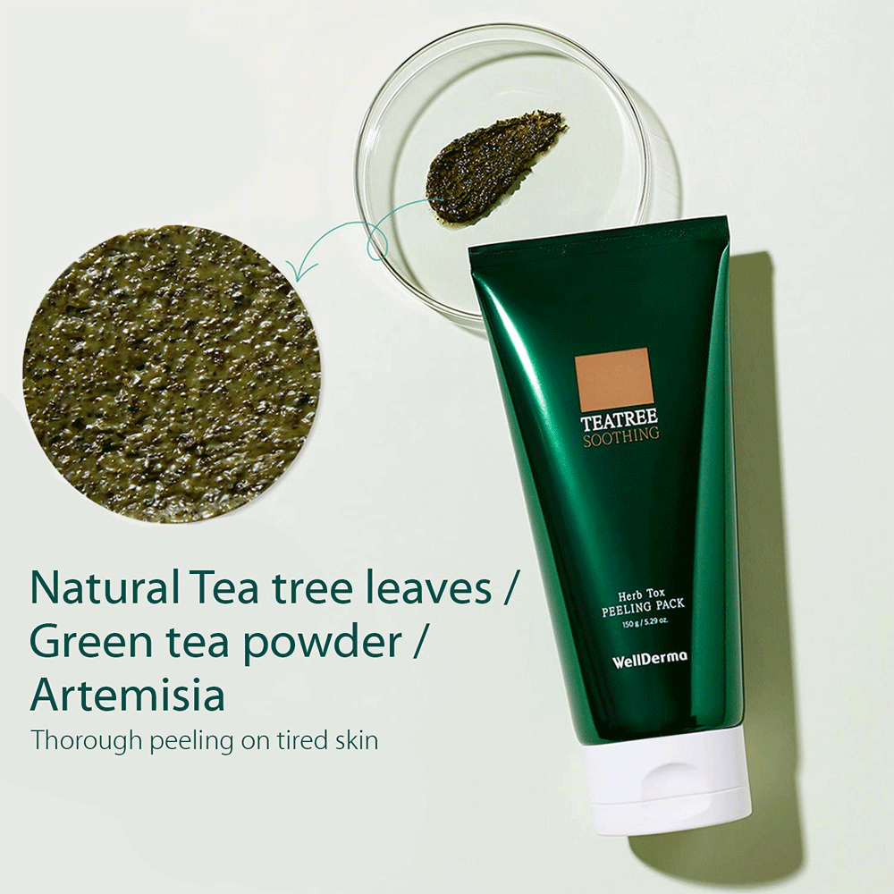 WellDerma TeaTree Soothing Herb Tox Peeling Pack 150g - DODOSKIN