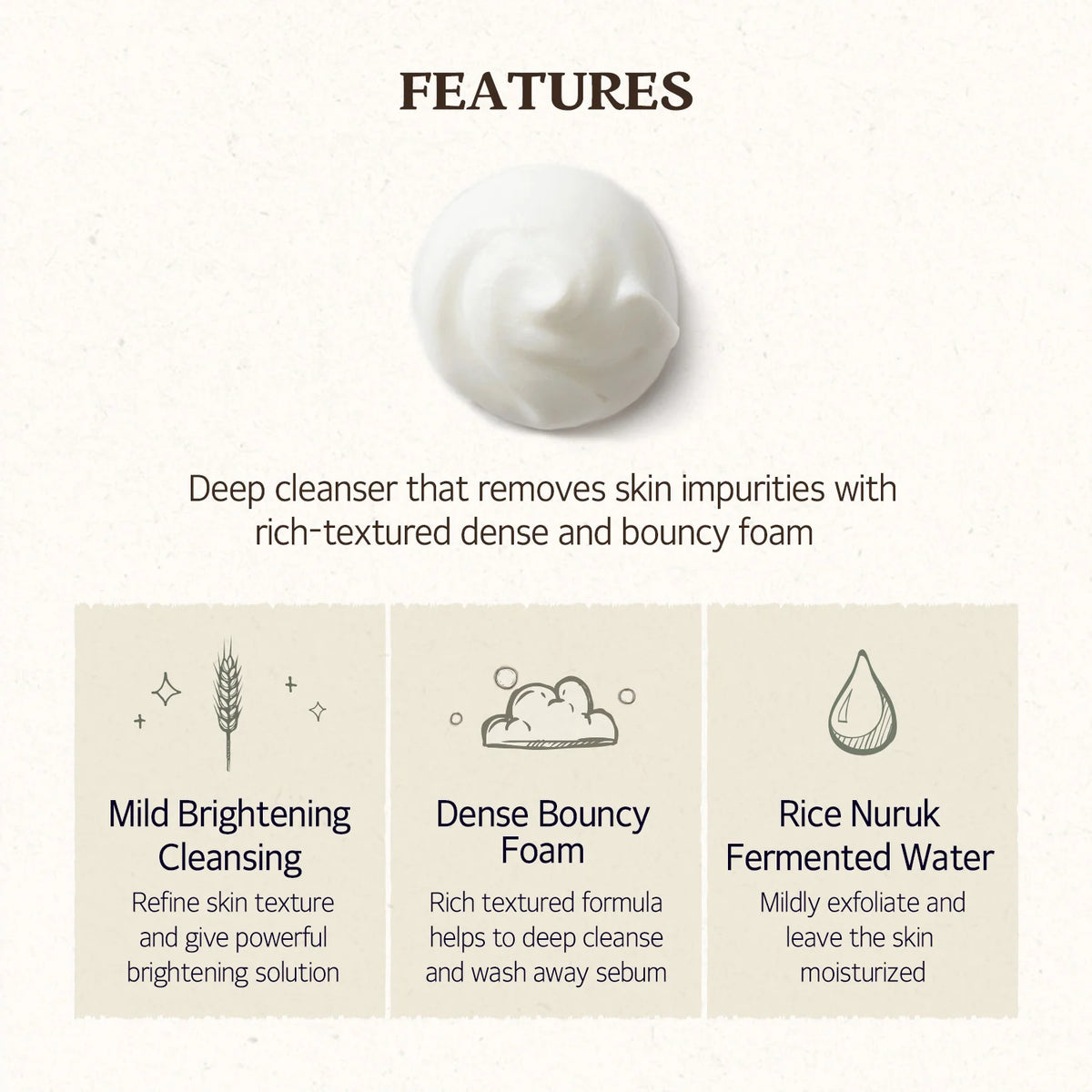 (Mhark) SKINFOOD Rice Daily Brightening Cleansing Foam 150ml - DODOSKIN