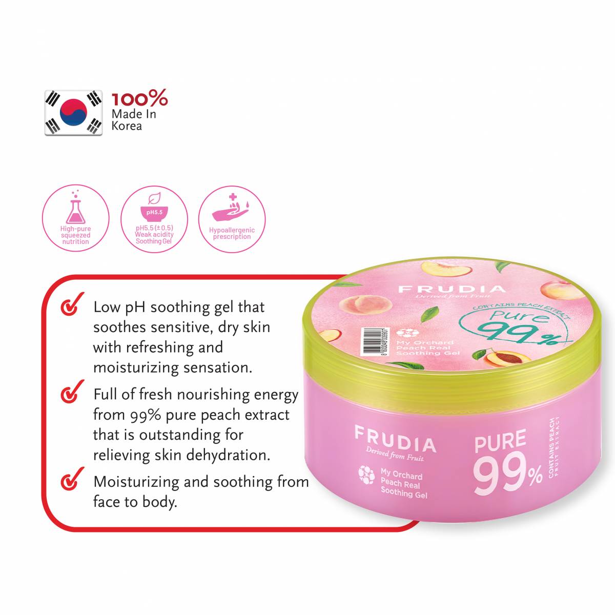 (Matthew) FRUDIA My Orchard Peach Real Soothing Gel 300ml - DODOSKIN
