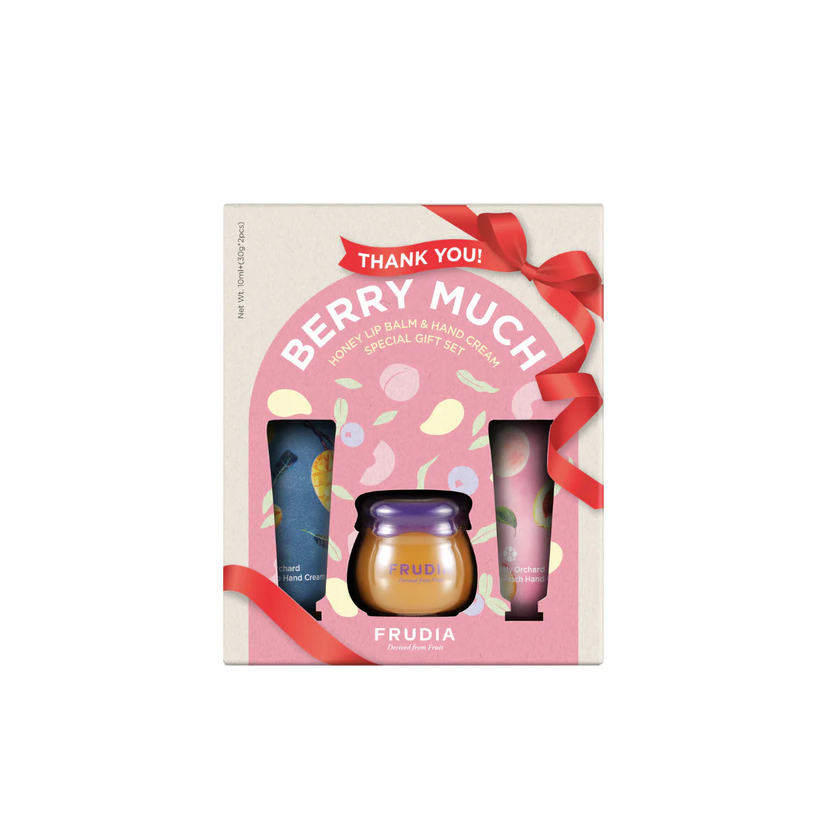 FRUDIA Honey Lip Balm & Hand Cream Gift Set THANK YOU BERRY MUCH (10ml + 30g * 2pcs) - DODOSKIN