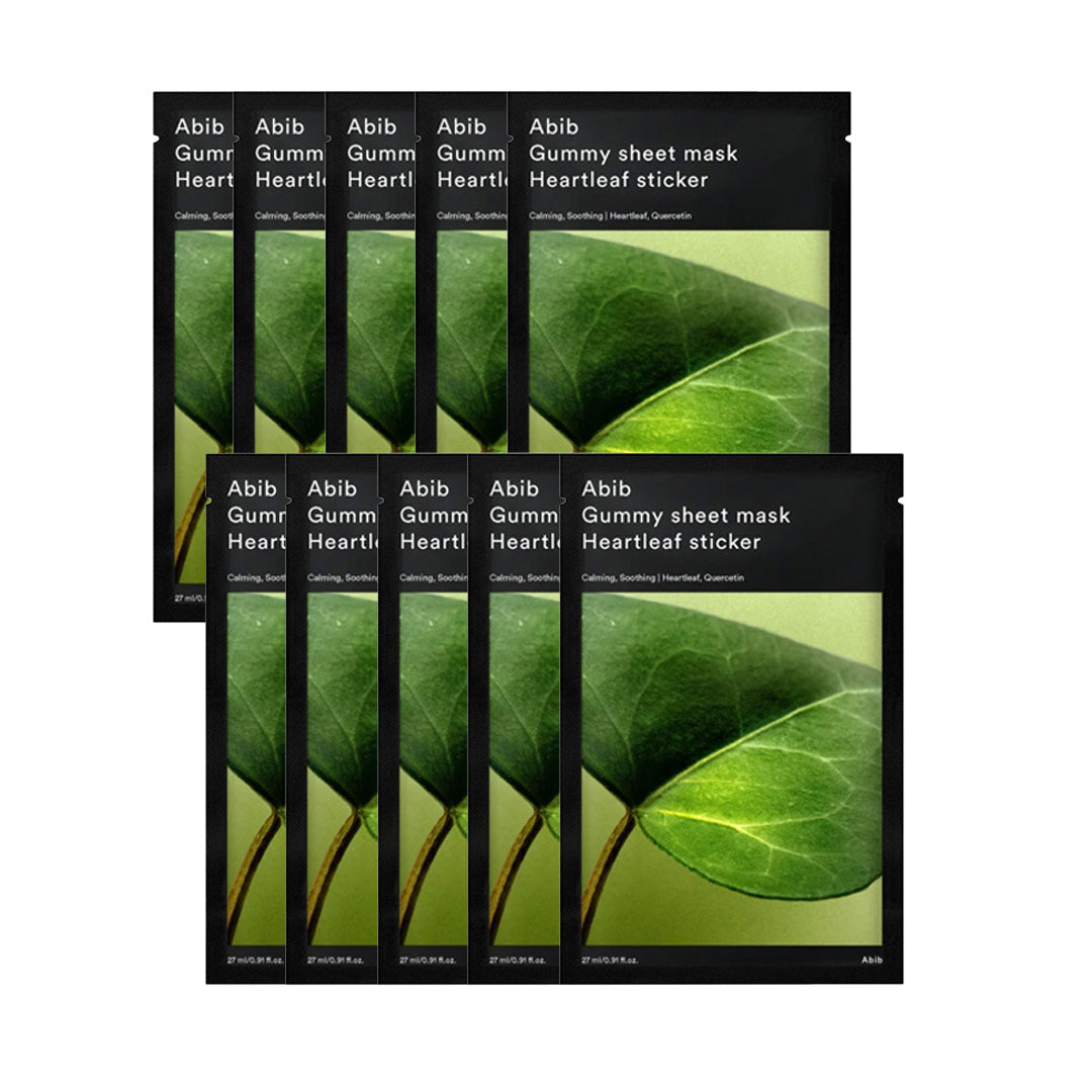 Abib Gummy Sheet Mask Heartleaf Sticker 27ml x 10ea