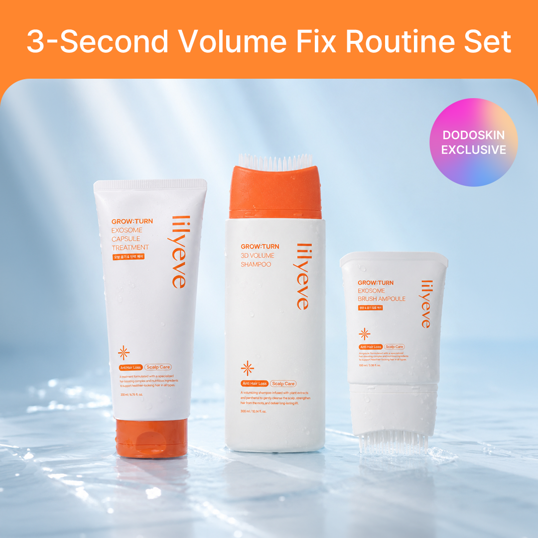 [3-Second Volume Fix Routine Set] lilyeve Grow:Turn Shampoo 200ml + Ampoule 100ml + Treatment 230ml