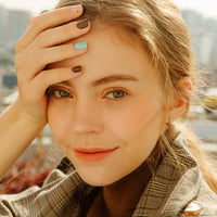 MUZMAK Nail Tips 36pcs #Mint Choco(Short Square)