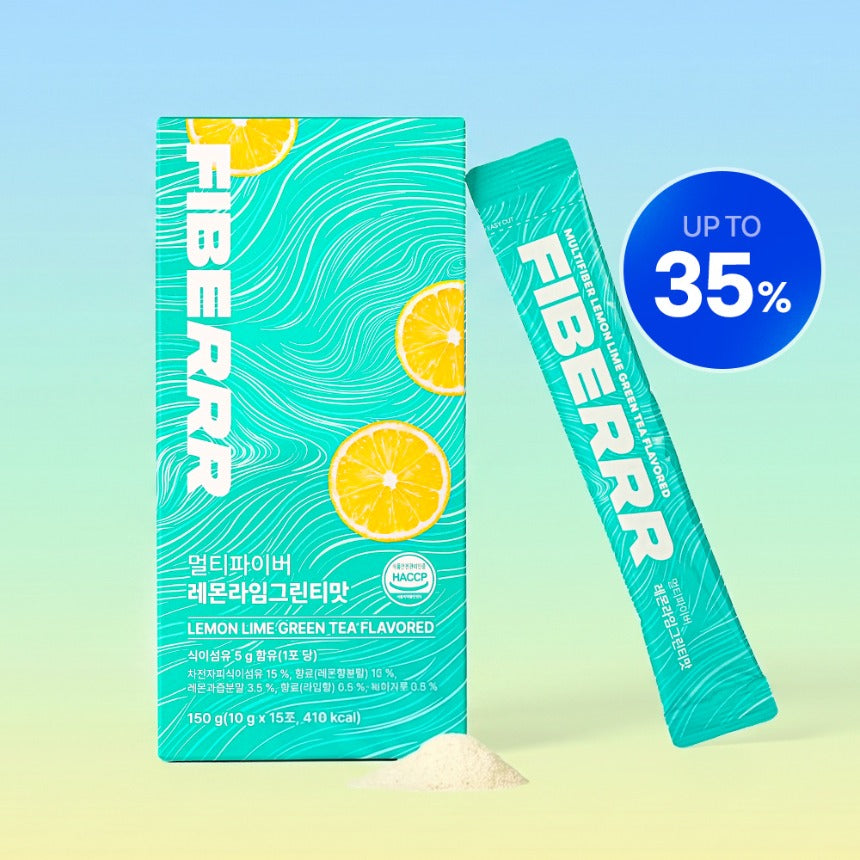 FIBERRR Multi Fiber Lemon Lime Green Tea 150g 15 Sticks